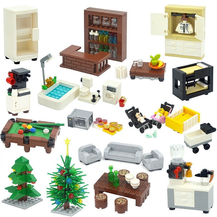 Lego City Friends MOC Mini Figures with Home Furniture Accessories