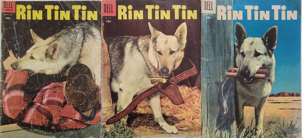 Rin Tin Tin Golden Silver Age Lot (3) #8, 11 & 12 FN-VG 1955-56 Vintage TV