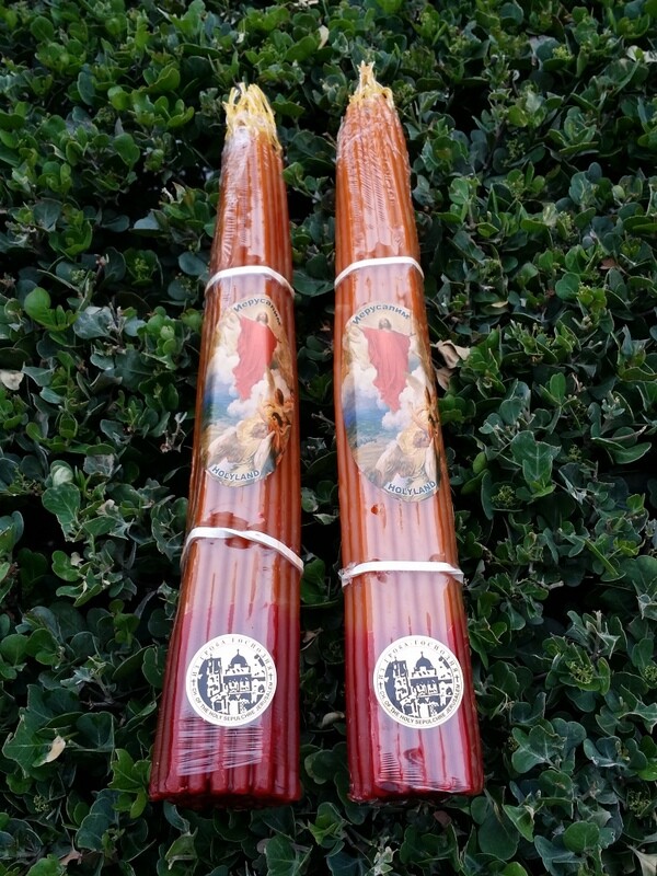 2 Cera de Abeja 33 Velas Bendito Encendido Fuego Eterno Santo Sepulcro Jerusalén-image