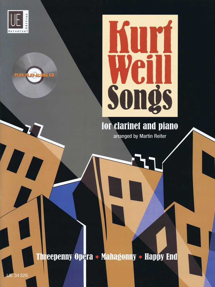 Kurt Weill Songs for Clarinet Piano Intermediate Sheet Music Play-Along Book CD
