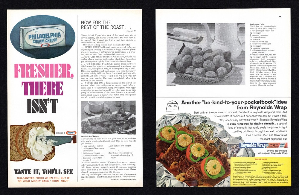 1967 Kraft Philadelphia Cream Cheese Reynolds Wrap Heavy Duty Vintage Print Ad