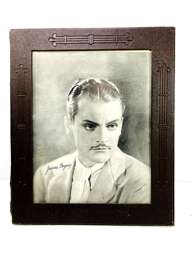 vtg James Cagney Printed Photo SIGNED in frame actor Hollywood NICE