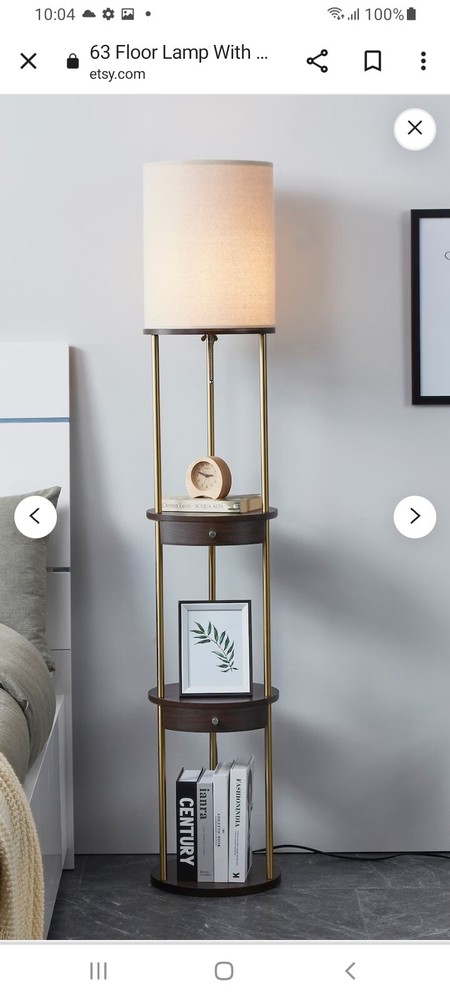 63-Inch Aaron LED Floor Lamp with Shelves and Drawers-image