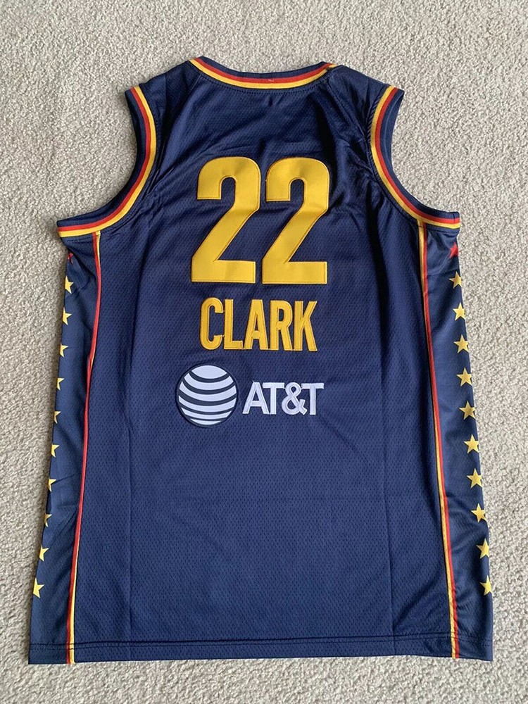 S-6XL Throwback Caitlin Clark #22 School Basketball Jersey Mens Blue Red Sewn