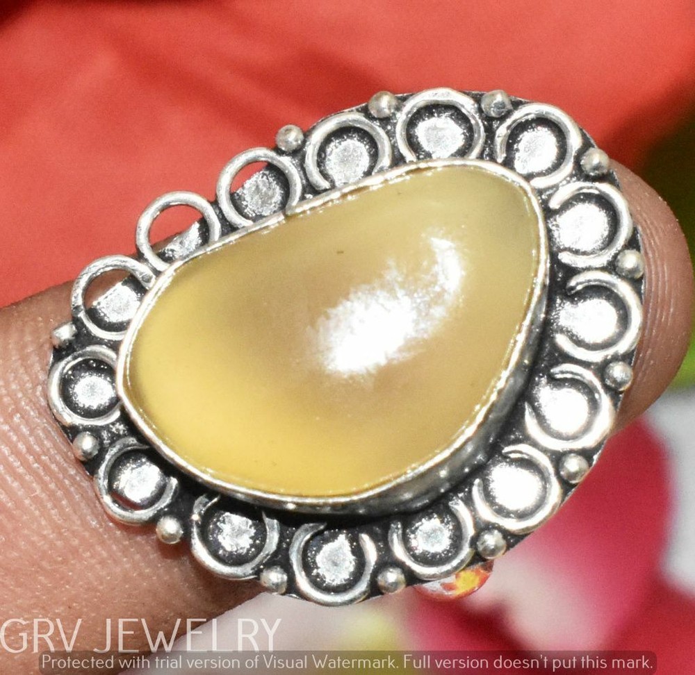 Yellow Onyx Gemstone Ring Handmade Jewelry Us Size 7.5
