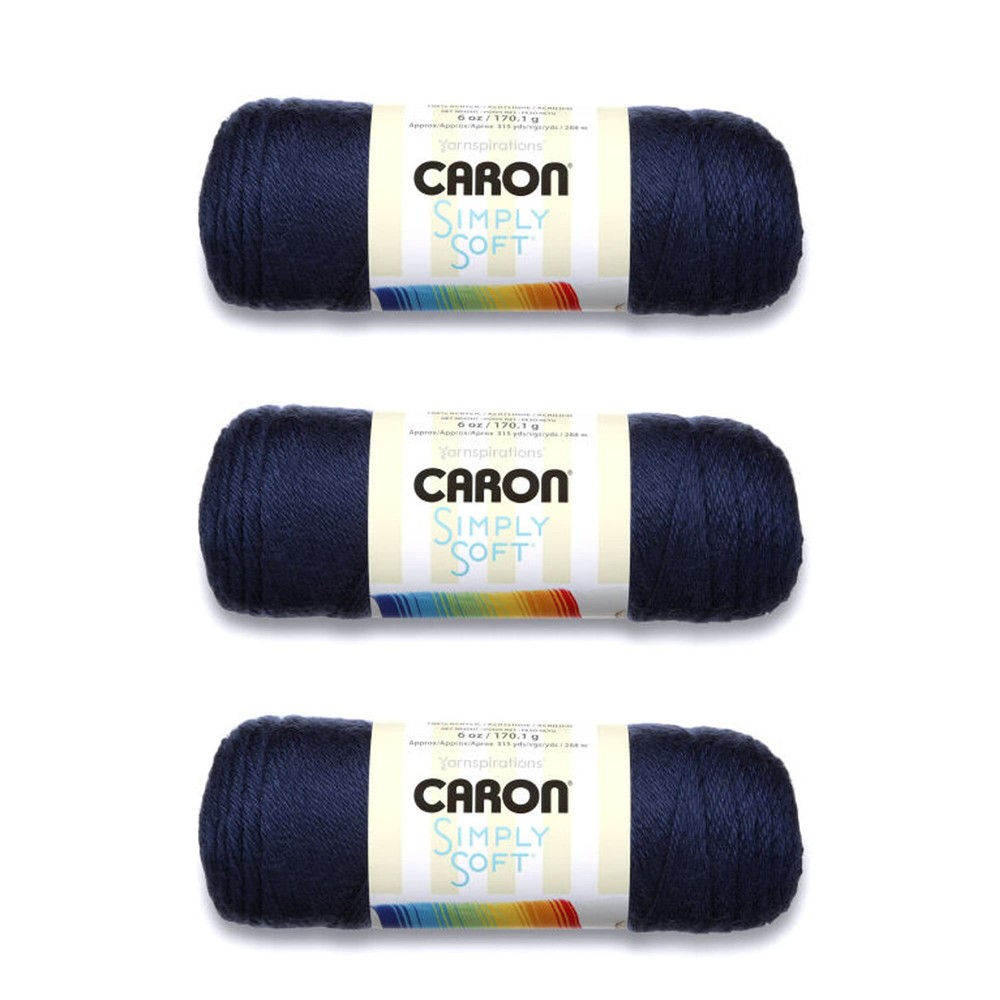 Simply Soft Dark Country Blue Yarn - 3 Pack of 170g/6oz - Acrylic - 4 Medium ...
