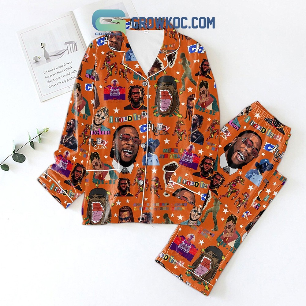 Burna Boy Told Him Polyester Pajamas Set Orange Version
