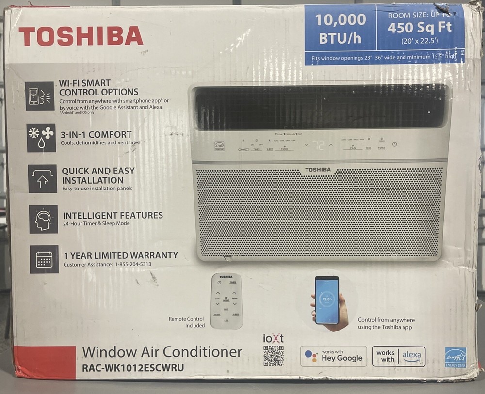 Toshiba 10,000 BTU 115V Smart WiFi Window Air Conditioner(Open Box)