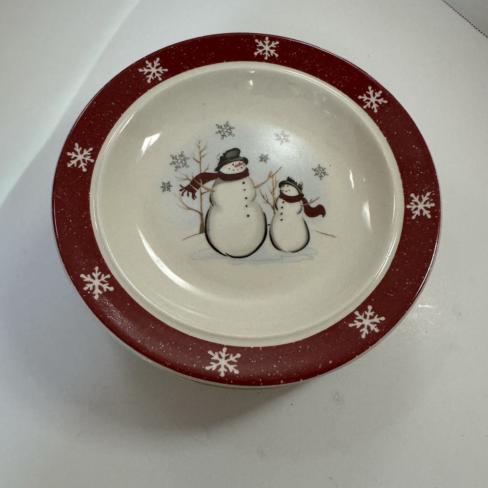 Set of 4 Vintage Royal Seasons Christmas Winter Dessert Plates Snowmen Snowflake