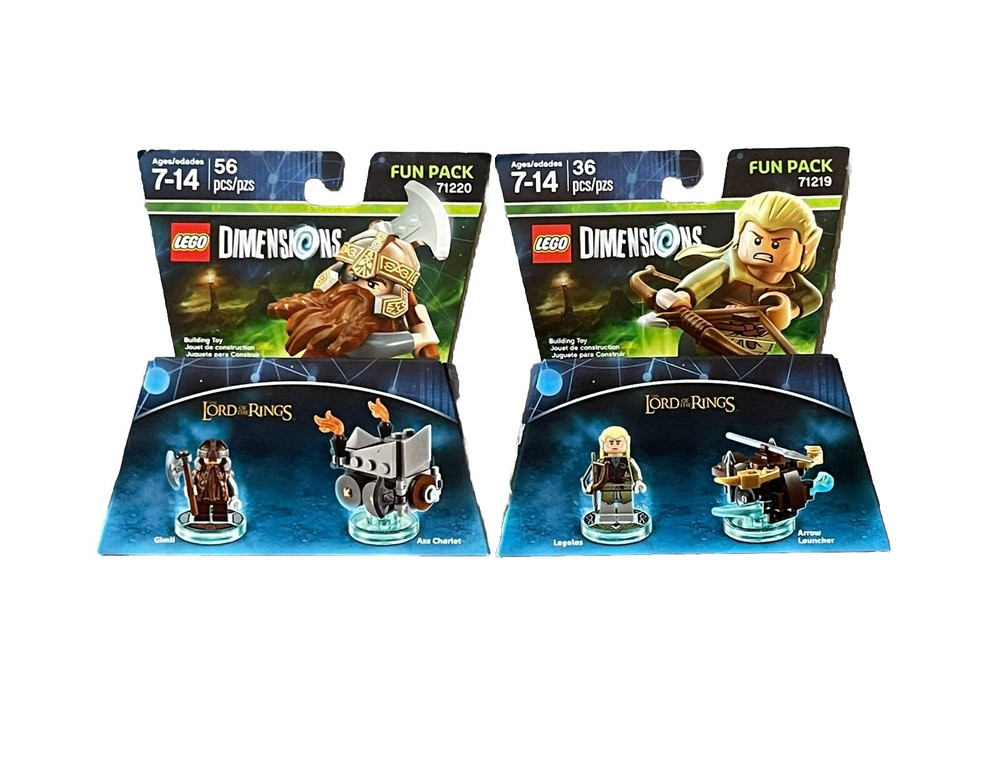 Lego Dimensions Lord Of The Rings Set Of 2 #71220 And #71219 New Gimli & Legolas