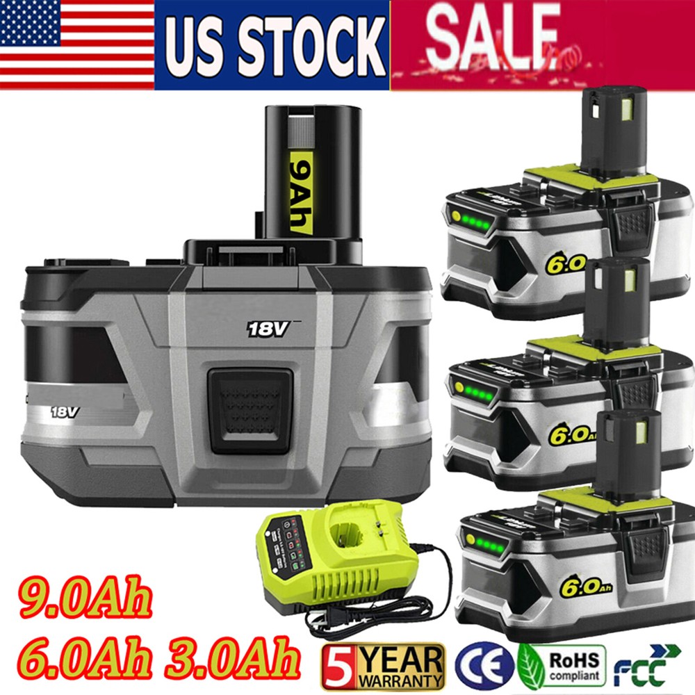 2x For RYOBI P108 18V High Capacity 6.0Ah Battery 18Volt Lithium-Ion One Plus