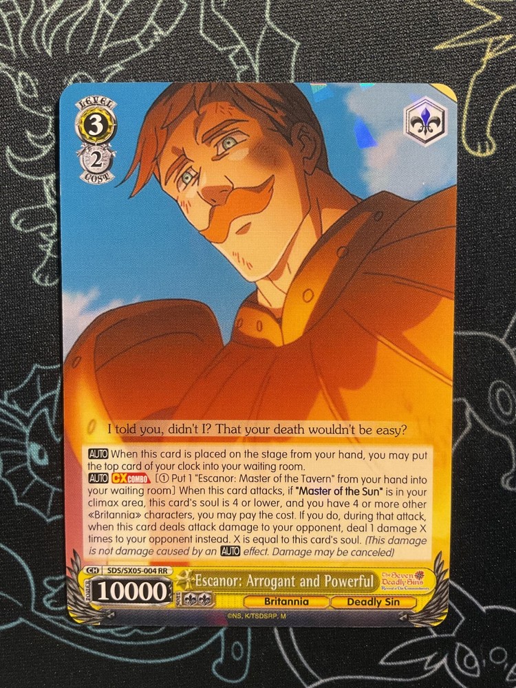 Weiss Seven Deadly Sins 2 Escanor: Arrogant and Powerful SDS/SX05-004 RR