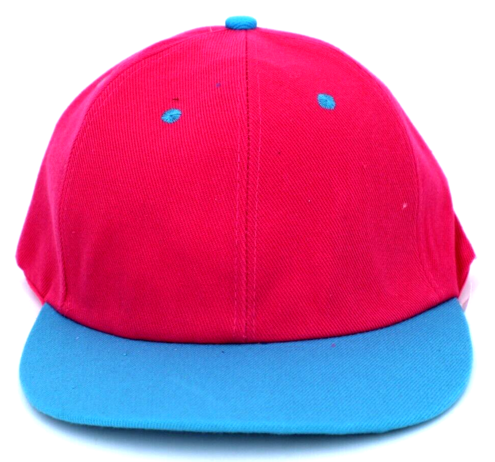 Two Tone Blue and Pink Flat Baseball Cap Snapback Hats Trucker Men Women Hip Hop
