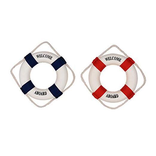 Beautyflier Nautical Life Ring Buoy Welcome Aboard Cloth Decorative Home Wall