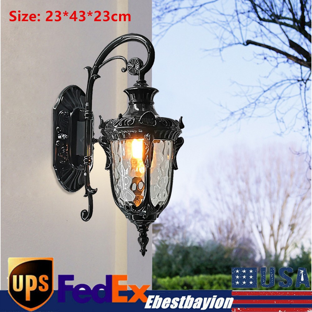 Outdoor Wall Light Fixture Exterior Waterproof Sconce Porch Light Black