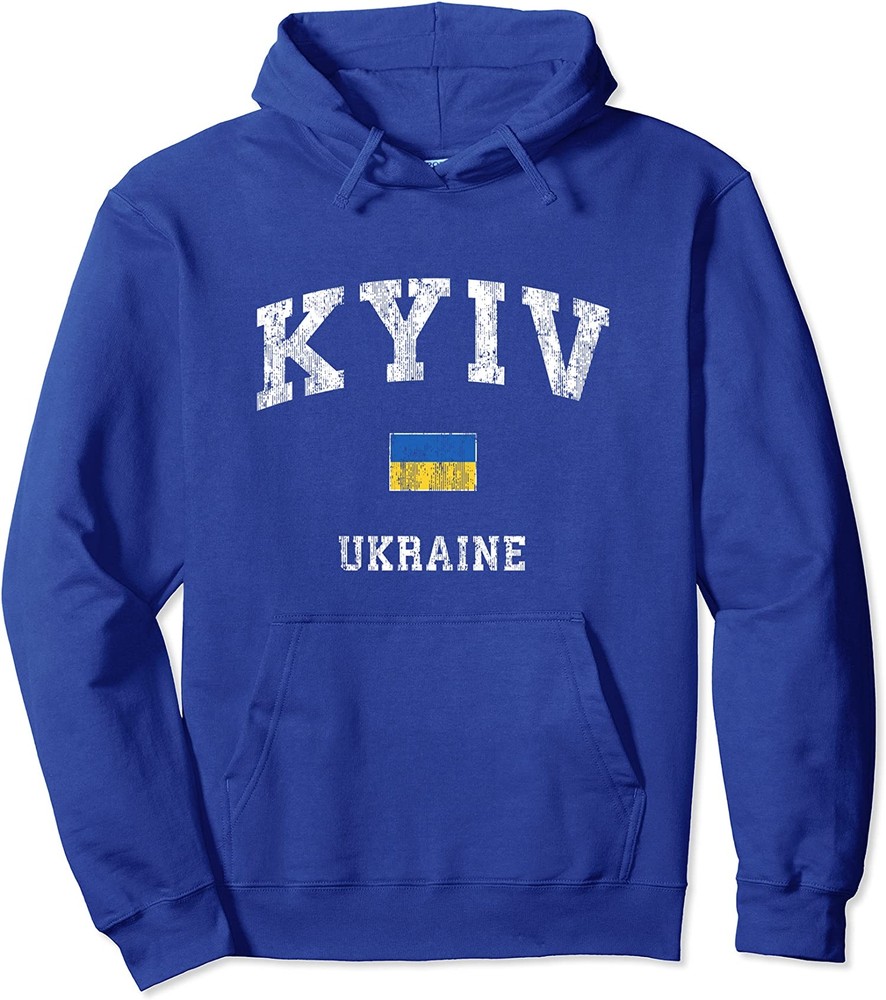 Kiev Ukraine Vintage Athletic Sports Design Classic Unisex Hooded Sweatshirt