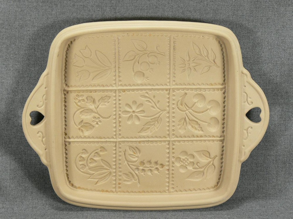 Vintage 1988 Brown Bag Shortbread Mold with Floral Berry Design