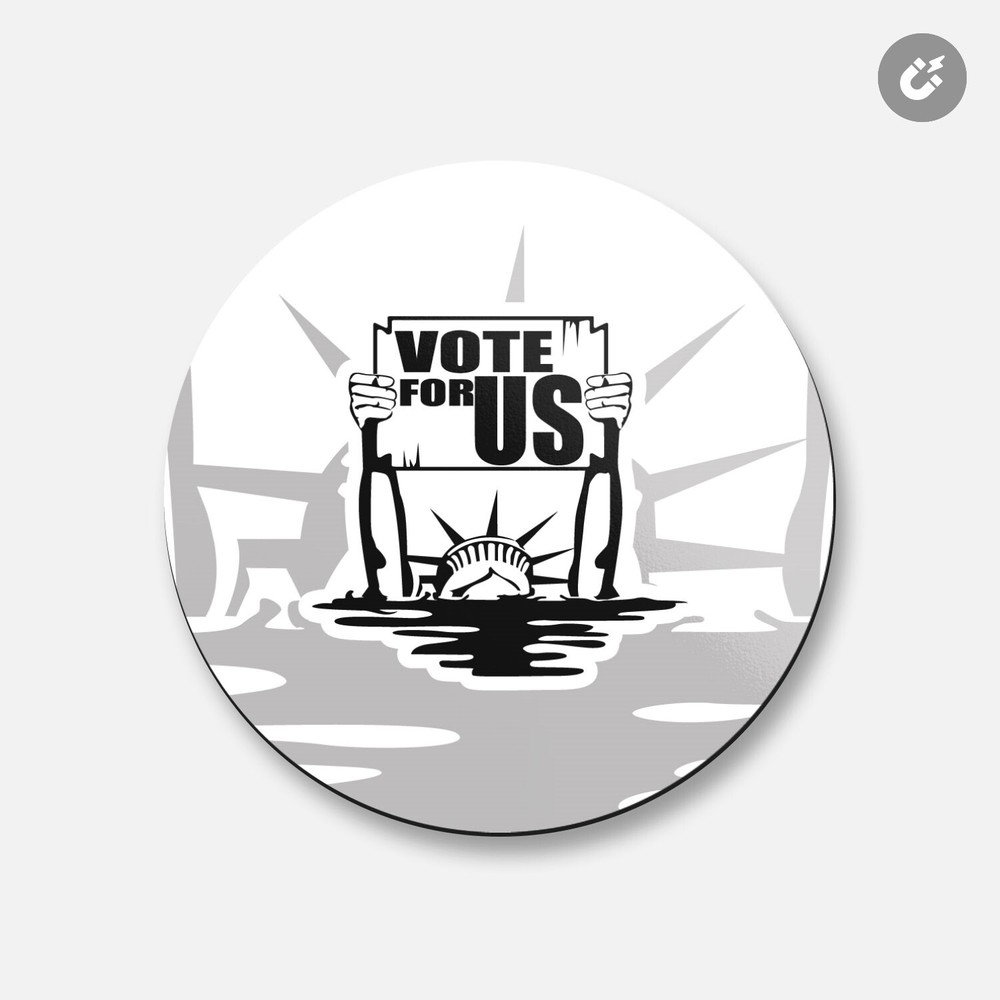 Vote For Us USA President Election | 4'' X 4'' Round Decorative Magnet