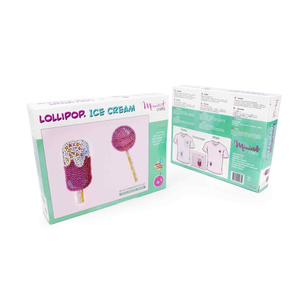 Miniart Crafts 11106 Lollipop. Ice Cream DIY Clothes Patch Bead embroidery kit