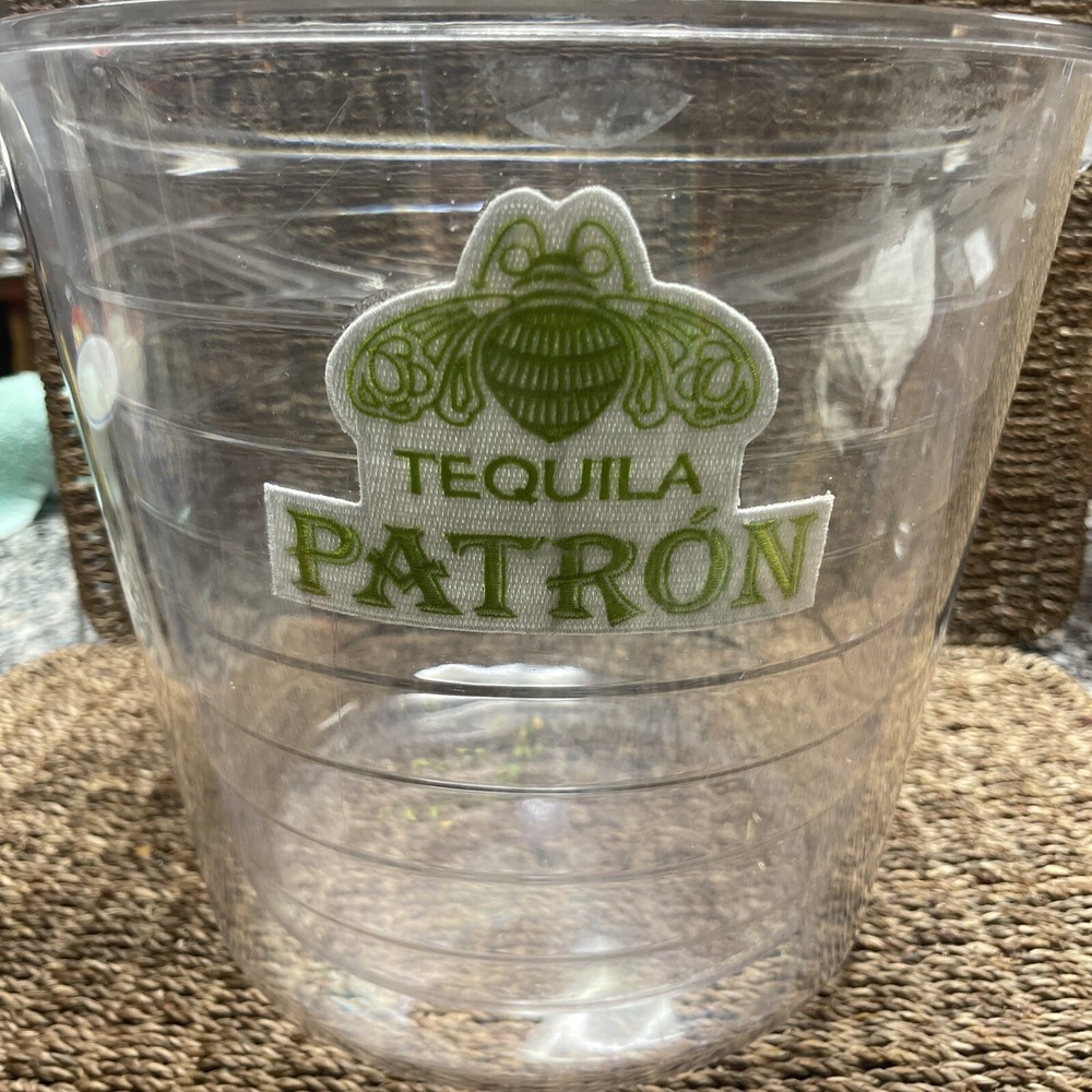 Patron Tequila Ice Bucket Large Double Insulated With Patch Logo Acrylic Plastic