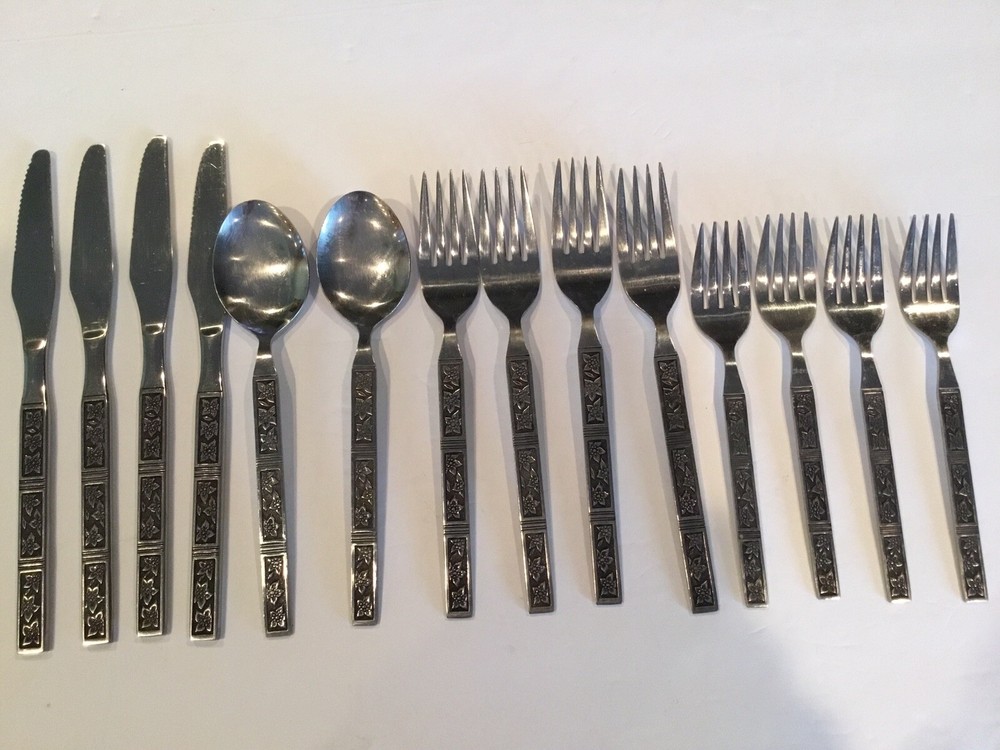 Vintage Ecko Eterna Montalo Stainless Steel Flatware Japan MCM 17 Pieces