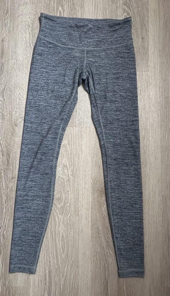 Lululemon|Grey/White/Black Thin Stripe Leggings|Sz 6