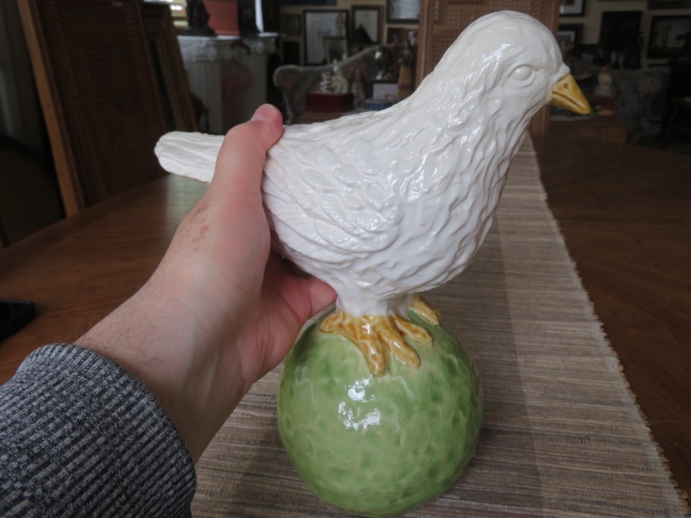 Abigail's Ceramic Pottery Glazed Bird rare Vintage Porcelain Pigeon Dove Spring-image