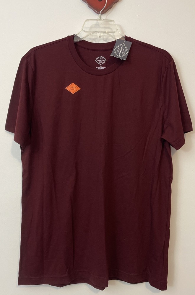 St Johns Bay Mens XL Burgundy Super Soft Short-Sleeved Crewneck Tshirt NWT A2797