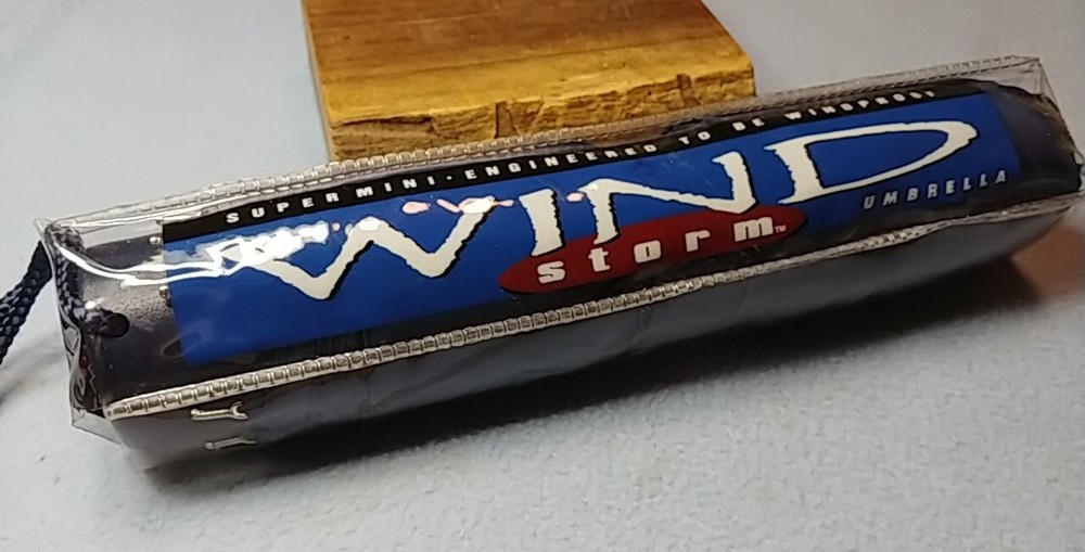 My Estate Sale! Vintage Wind Storm Umbrella Navy Blue Used Condition~ Windproof