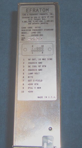 EFRATOM LPRO-101 Rubidium Oscillator with Pigtail