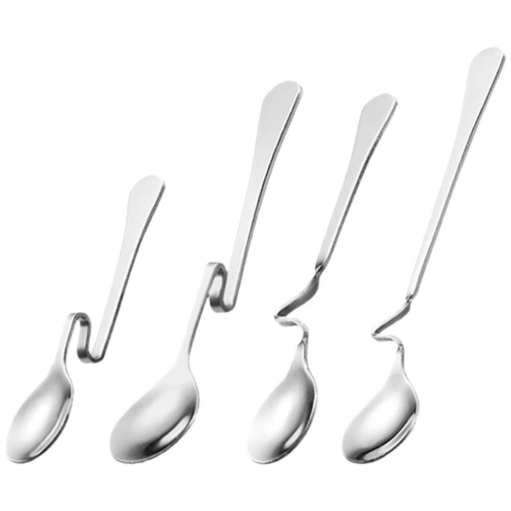 4pcs Stainless Steel Spoons Mixing Spoons Coffee Spoons Stirring Spoons Honey
