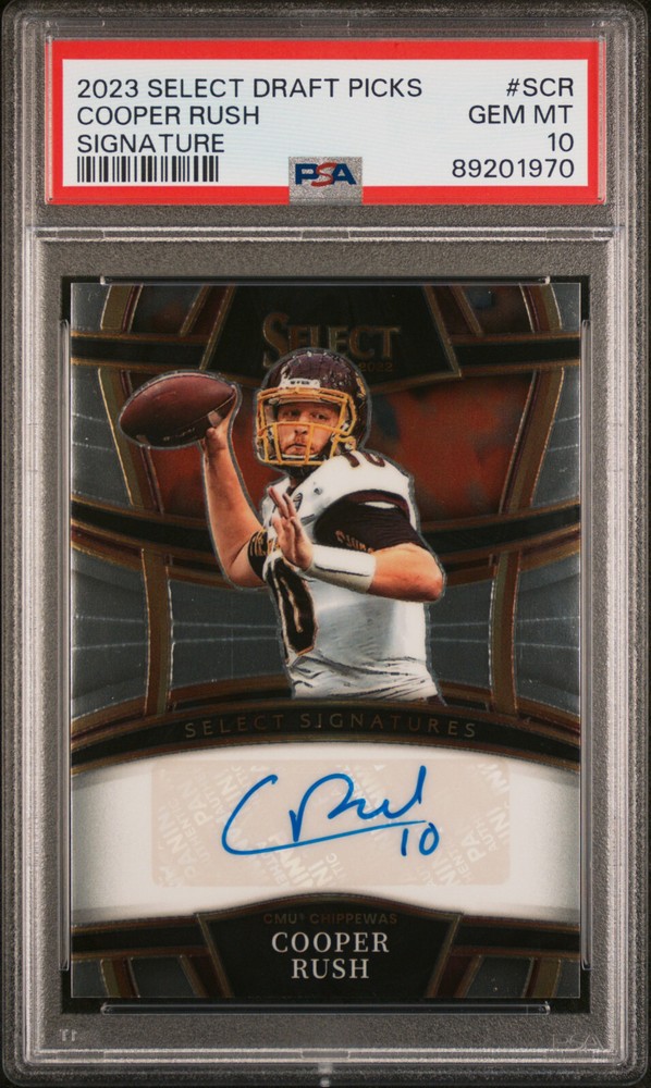 2023  Select Draft Picks Cooper Rush Select Signatures Cowboys PSA 10 POP 1