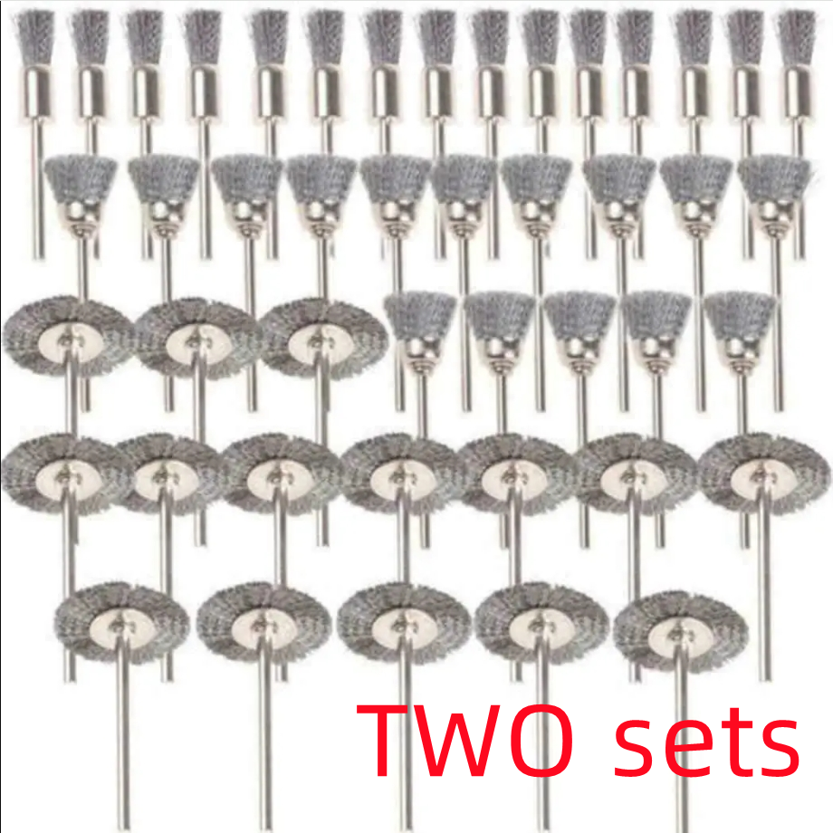 US 45X Stainless Steel Wire Wheel Brushes Set for Dremel Die Grinder Rotary Tool