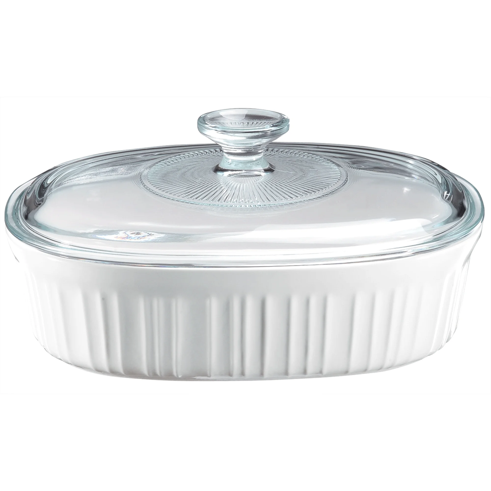 1.5 Quart Ceramic Casserole Dish,Durable Stoneware Material,French White