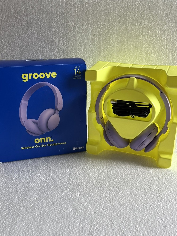 Groove Onn AAAPRP100002890 Bluetooth Wireless On-Ear Headphones, Purple - OB-image
