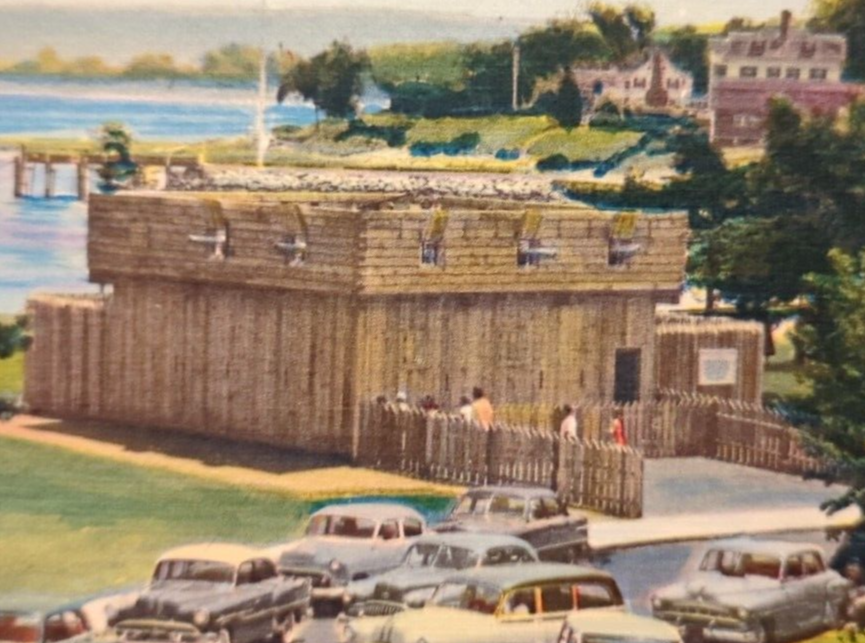Replica At Plymouth Plantation First Fort MA Massachusetts VTG Souvenir Postcard