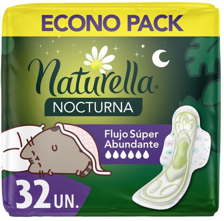 Naturella Sanitary Pads Overnight 32 pack Flujo super Abundante
