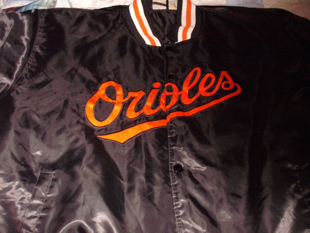 Baltimore Orioles Vintage Majestic Satin Dugout Jacket; Full Snap; Used/3XL