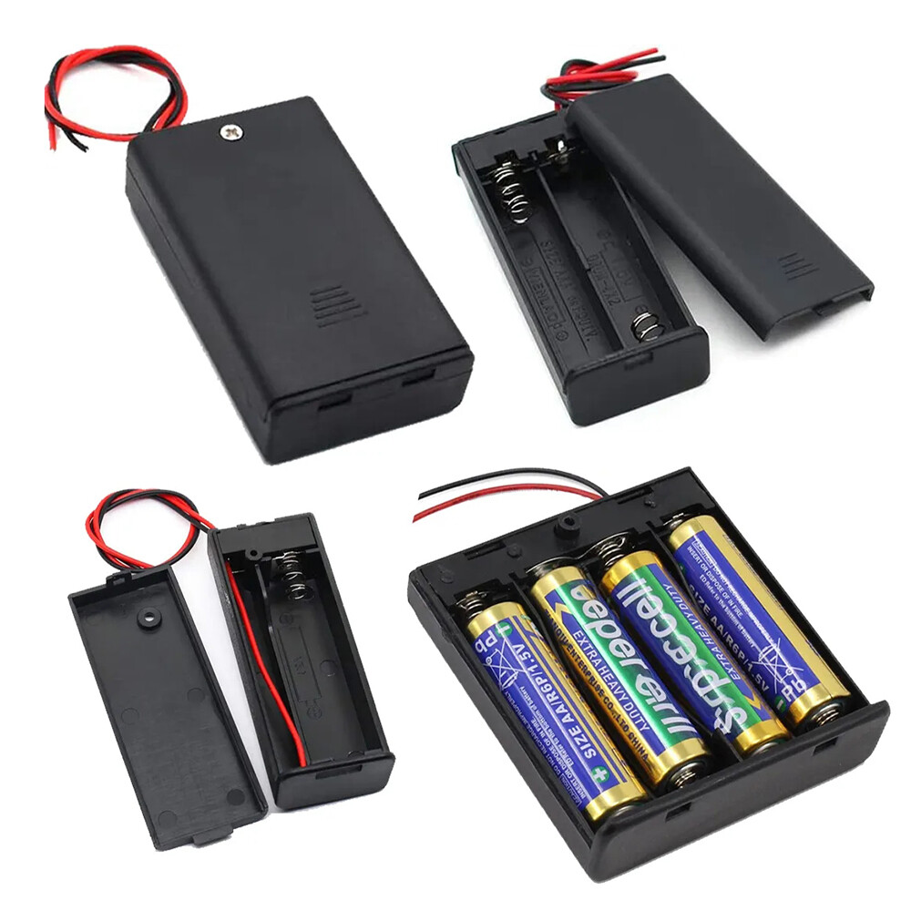 AA Battery Holder Storage Box with 1-4 Slots for AA or D Cells DIY Organizer-image