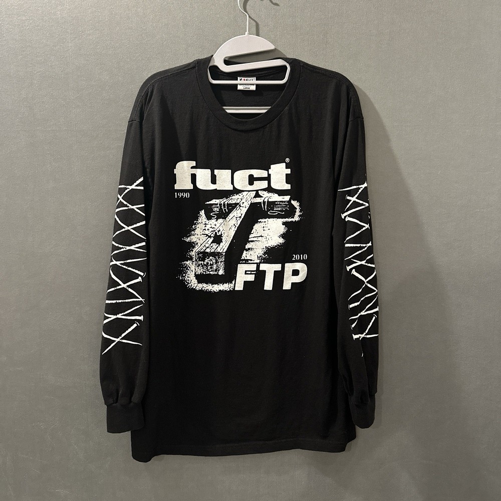 FUCT x FTP Fallen Cross Collab. Size Large, Black, 100% Cotton, great condition
