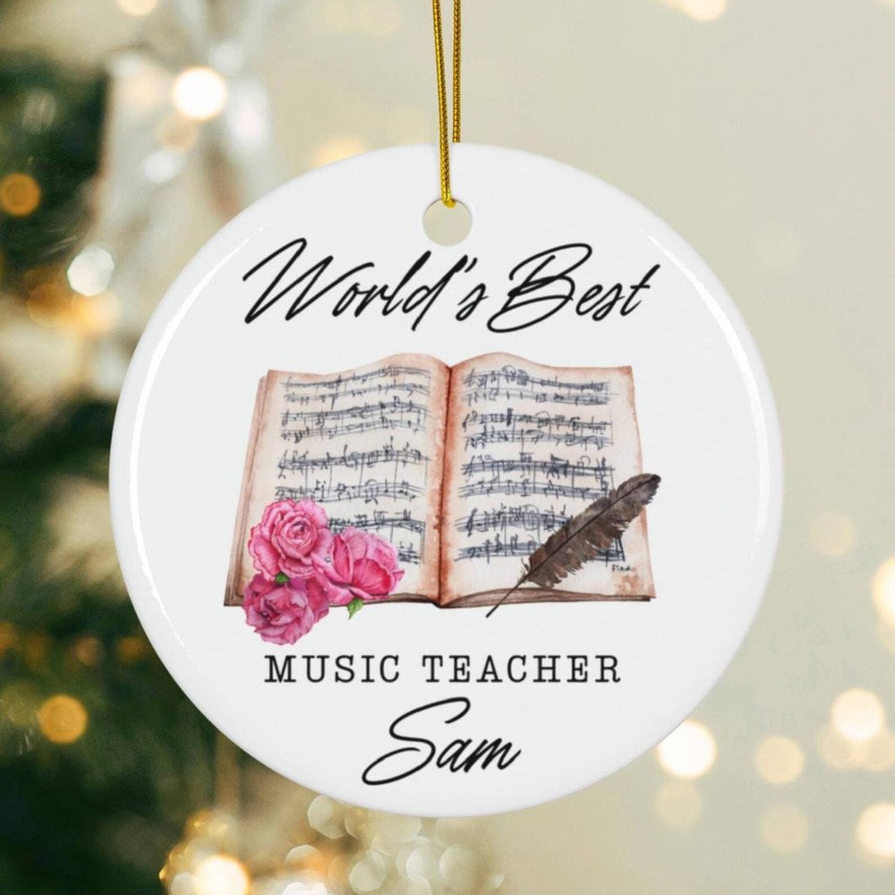 Custom Music Teacher Gift Music Teacher Christmas Ornament With Name Musical
