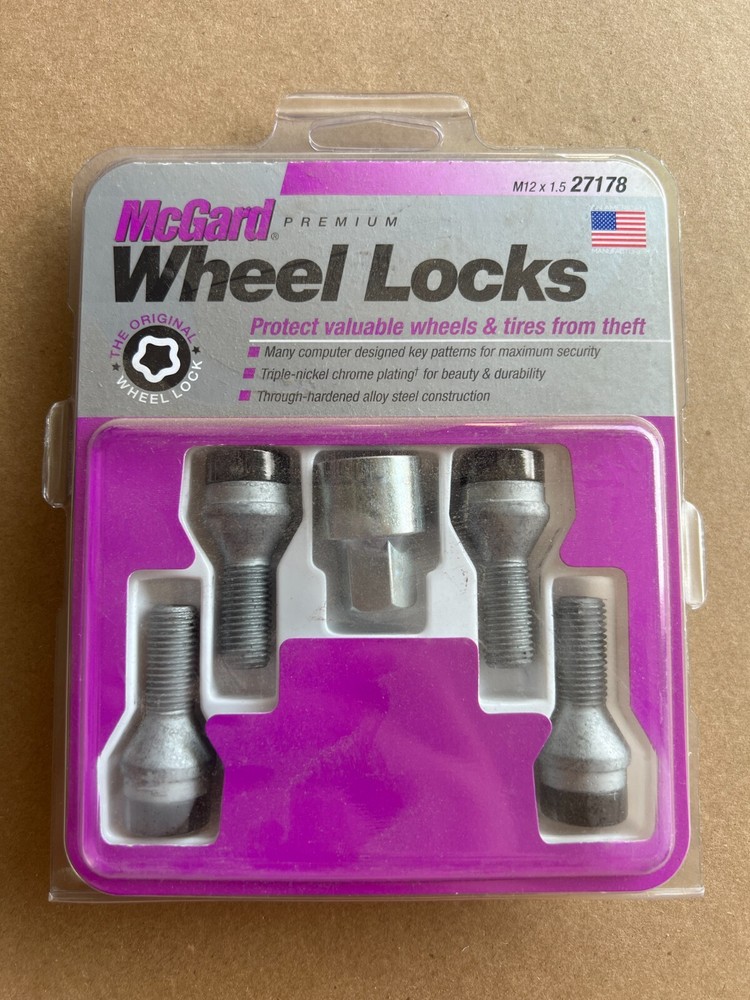 McGard 27178 Chrome Bolt Style Cone Seat Wheel Locks (M12 x 1.5 Thread Size) Set