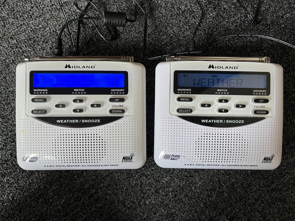 (1x) Midland WR-120 NOAA Weather Alert Clock Radio USED TESTED