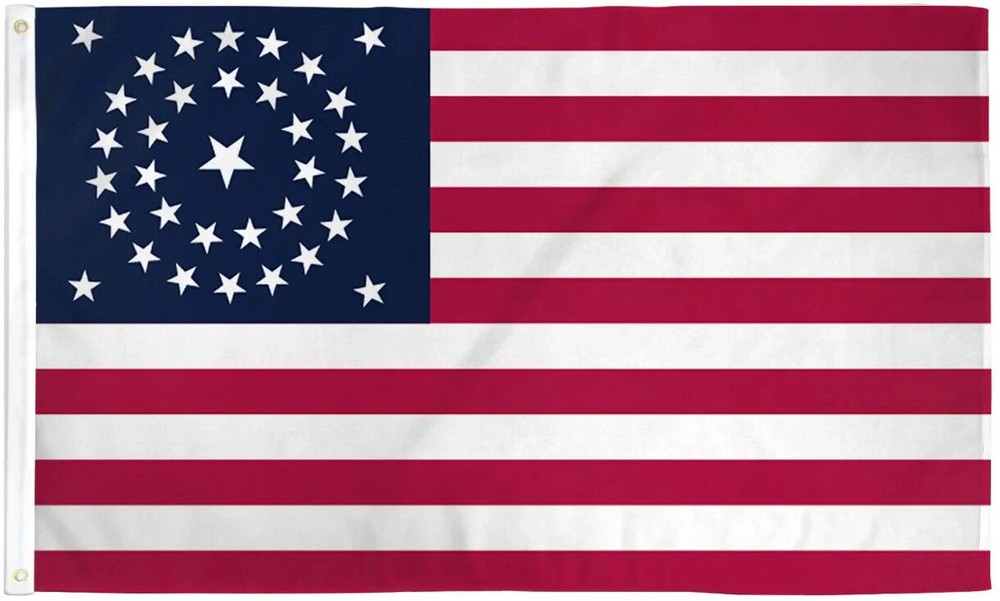 34 Stars 3x5ft Poly Flag US American Civil War Historical Flag
