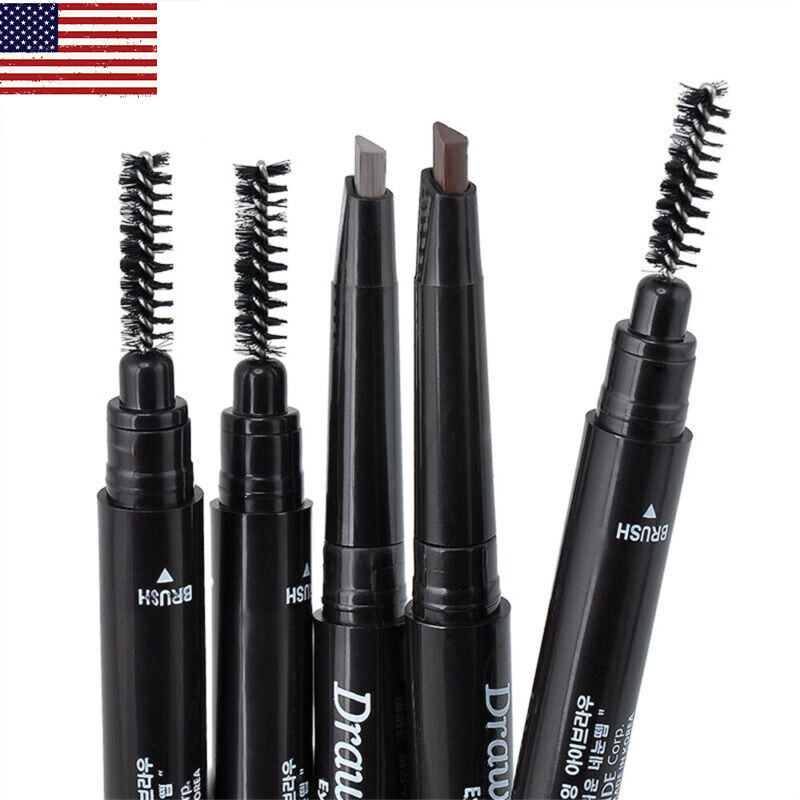 Eyebrow PENCIL & BRUSH - Fine Brow Definition Shaper - Waterproof EyeLiner USA