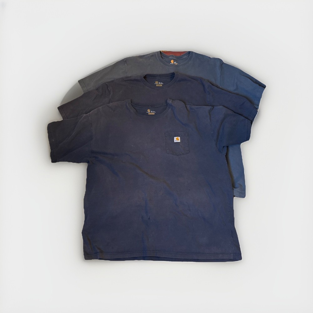 Bundle of 3 Carhartt Pocket T-Shirts Men’s Workwear Navy/Blue Lot 3XL