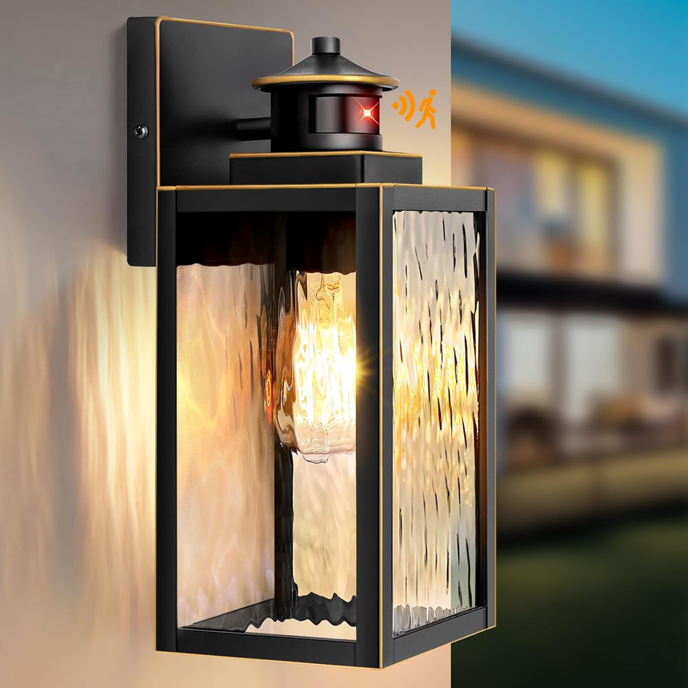 Motion Sensor Outdoor Wall Lights, Waterproof Exterior Lighting Fixtures with Wa