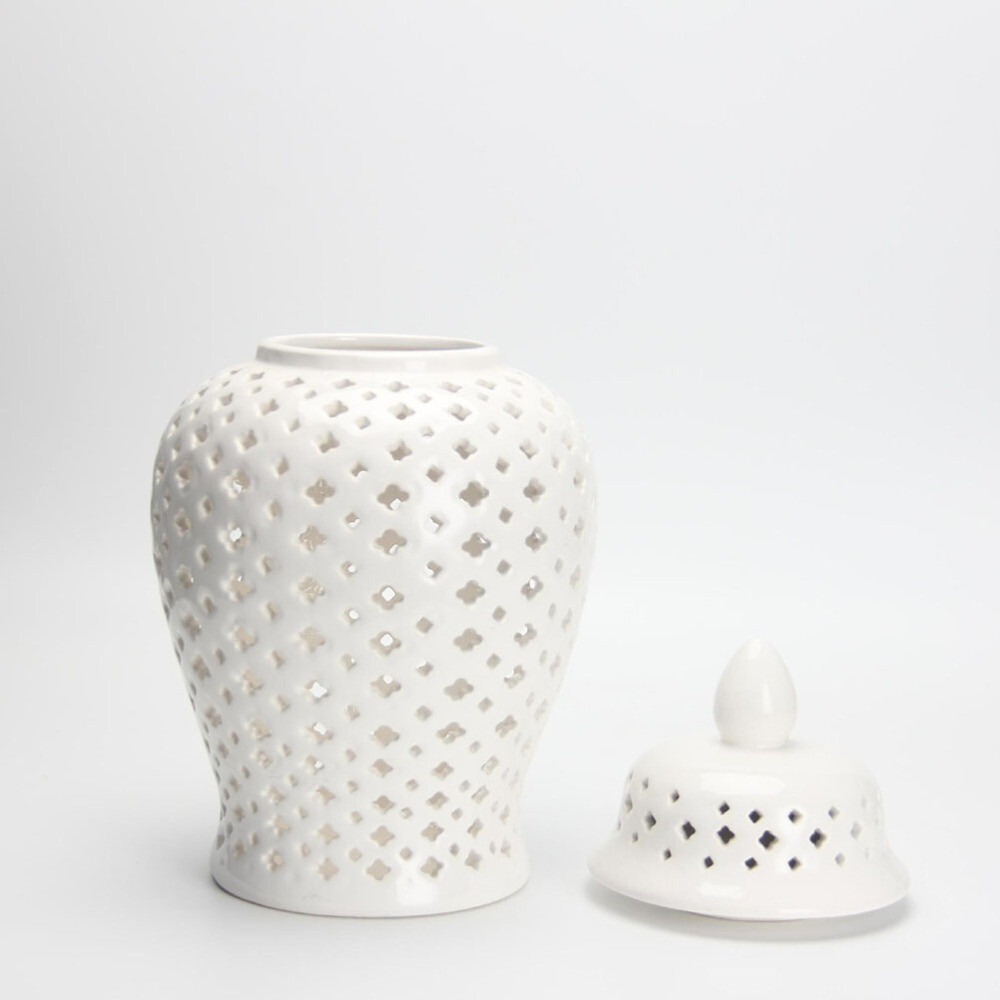 Ceramic Hollow Vase Decorative Hollow Out Jar Countertop Wedding Flower Vase