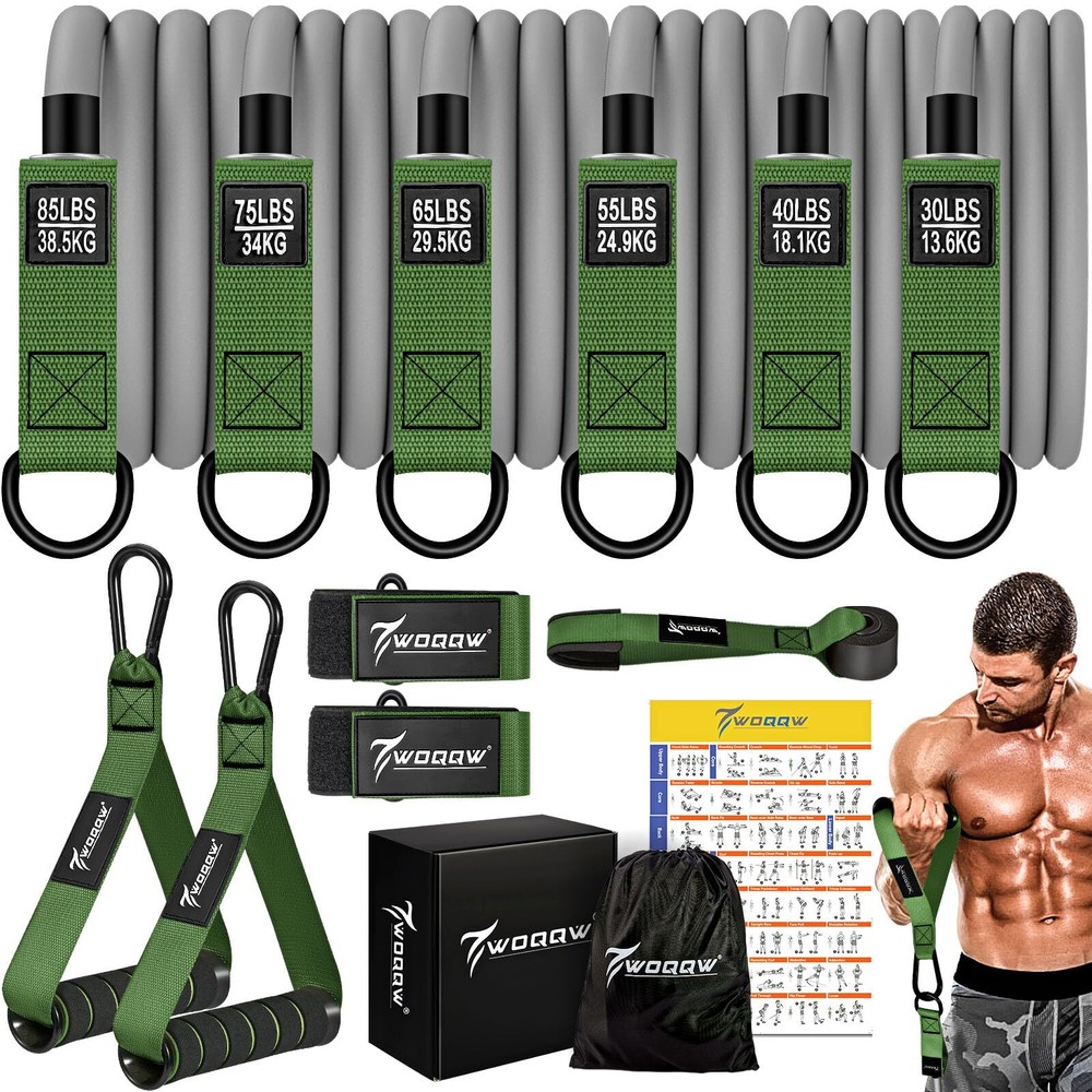 Resistance Bands, 350lbs Heavy Exercise Bands with Handles, Workout Bands Set...