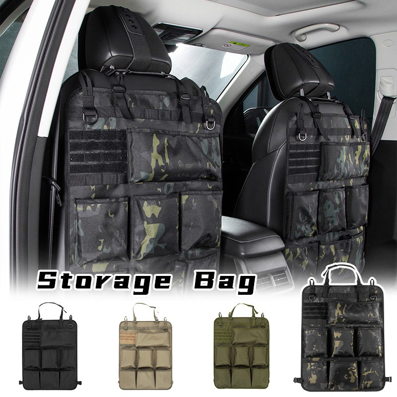 Tactical Car Seat Back Organizer with Hanging Storage Pockets